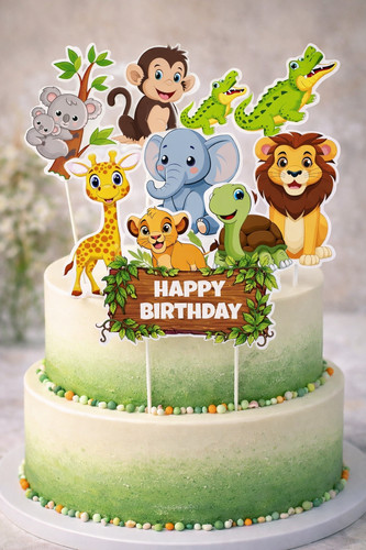Cake topper tema animali - topper,