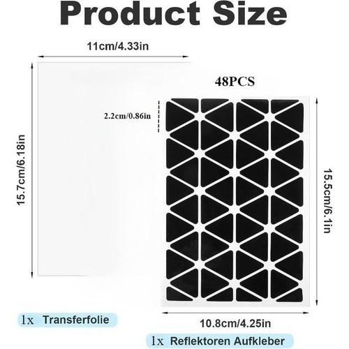 48pcs decalcomanie triangolari - decalcomanie,