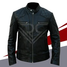 Giacca in pelle trapuntata