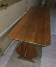 Tavolo Tavolino Legno Massello Noce Chiaro Scuro Largo 61 Altezza 78 201 Cm