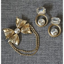 SPILLA + ORECCHINI METALO VINTAGE anni '90