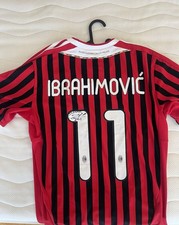 Maglia Ac Milan Autografata Zlatan Ibrahimovic Adidas Originale 2011 12 Scudetto