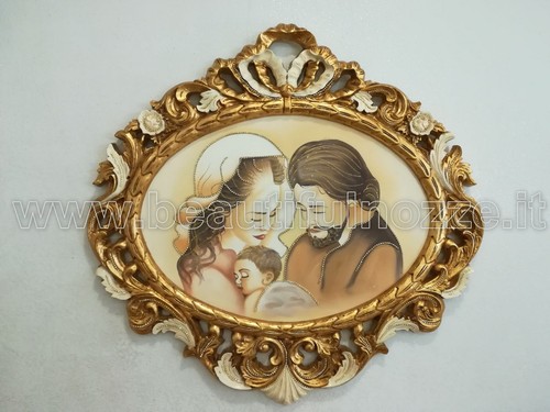 Quadro ovale sacra famiglia - ovale,
