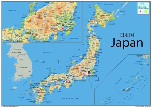 Mappa fisica giappone 3 - fisica,