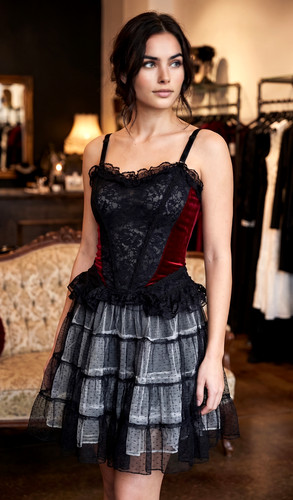 Top corsetto pizzo gothic - corsetto,