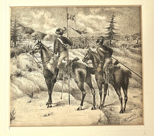 Disegno scena cavalleria - disegno, di