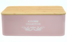 Portapane rosa in metallo con