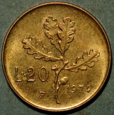 Italy 20 Lire 1974 KM# 97