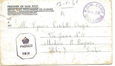 FF277-POW BRITAIN POW N°26-PW18- 18-1-1941-DESTINAZIONE RAGUSA ITALIA