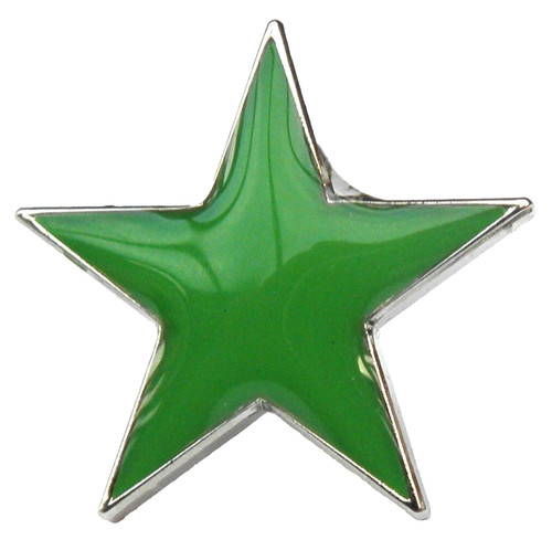 Green star pin badge - star,