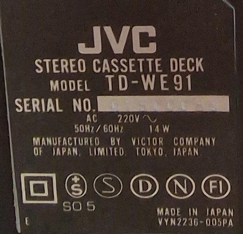 Jvc s9400 vhs - hr‐s9400, s‐vhs