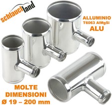 T Pezzo TUBO ALLUMINIO Uscita 19mm Distributore Connettore Manicotto Silicone