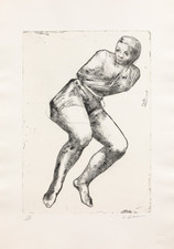 Bruno Calvani (1904-1985) Acquaforte Originale Figura Dinamica Incisione Firmata