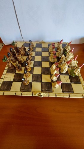 Scacchiera stile fantasy gnomi - fantasy,