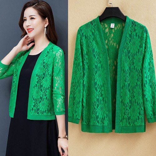 Pizzo cardigan floreale - pizzo,