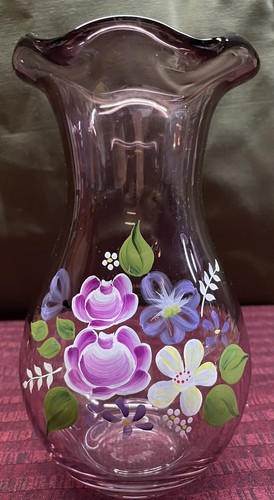 Fenton amethyst glass vase - fenton,