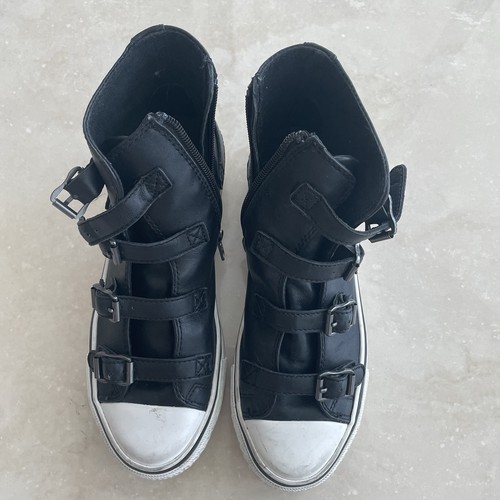 Sneakers alte pelle nera - pelle,