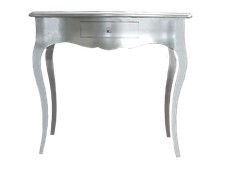 Consolle barocco foglia argento in legno massello