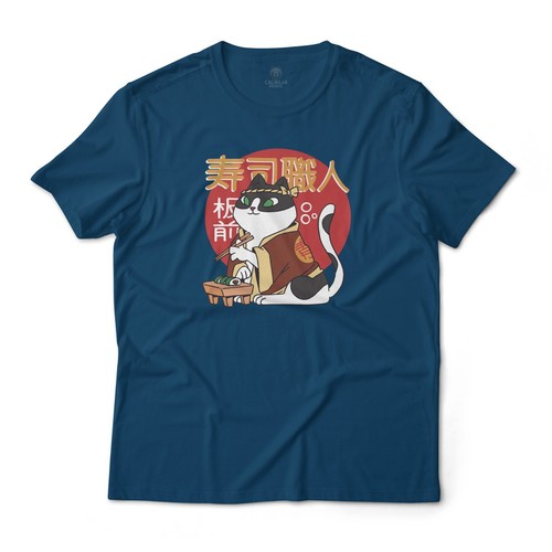 Shirt giapponese gatto sushi - giapponese,