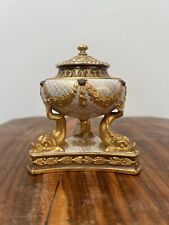 Bruciatore a pasta delfino dorato e bronzato Wedgwood porcellana inglese Queensware