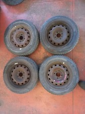 N.4 CERCHI FERRO PEUGEOT CITROEN 4 FORI 14" USATI + GOMME P6-T7B