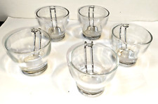 set 5 TAZZINE caffe'  in vetro e metallo - design