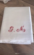 Lenzuolo Sotto Matrimoniale O Sopra Una Piazza E Mezza Iniziali  Ricami A Mano
