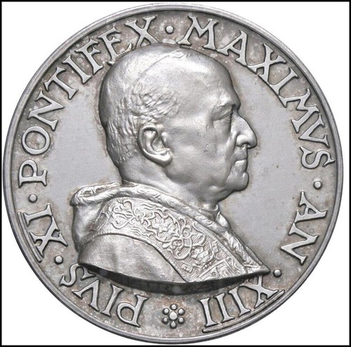 Medaglia argento papa - argento, pio
