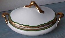 Limoges Zuppiera Porcellana 32.5cm Anni '50 Decorata a Mano