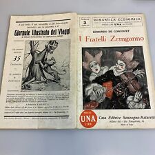 Romantica Economica Romanzo numero 3 I fratelli Zemganno Sonzogno 1924