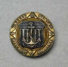 WW II US MERCHANT MARINE DISTINTIVO insegna STERLING emblema americano AE CO USMM