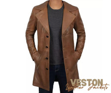 Trench lungo uomo vera pelle