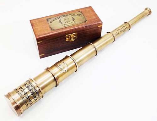 Antico telescopio ottone - telescopio, in
