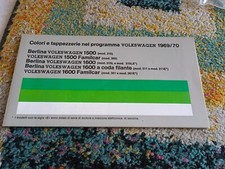 COLORI E TAPPEZZERIE NEI PROGRAMMI VOLKSWAGEN 1969/70 1500/1600