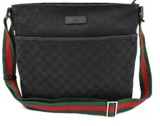 Tracolla Nera Gucci Tessuto GG