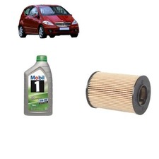 Kit filtro olio + 5L Mobil1 5W30 per Mercedes Benz Classe A W169 A150 A160 A170