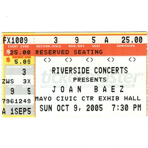 Biglietto concerto joan baez - biglietto,