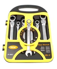 CHIAVI CHIAVE COMBINATE A CRICCHETTO SNODATE SNODO COMBINATA 7 PZ 8 - 19 MM