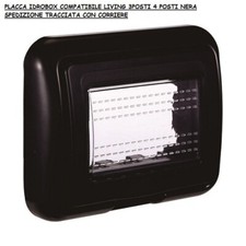 Supporto Idrobox Ip55 Placca Coperchi 3P Compatibile Bticino Living Presa NERA