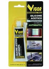 SILICONE ACETICO SIGILLANTE ANTIMUFFA TRASPARENTE / BIANCO TUBETTO 60ml VIGOR