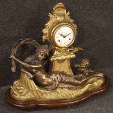 Orologio da tavolo mobile oggetto stile antico bronzo dorato XX secolo salotto
