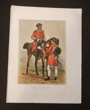 CAVALLO CAVALIERE CON TROMBA ANTICA STAMPA