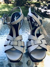 YSL Saint Laurent Tribute Platform Sandalo, grigio. tg. EU 37, US 7