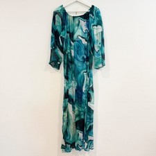 Maxi abito nuovo con etichette Villa Fresca Malia micro plissettato chiffon copricostume vacanza nuovo 6