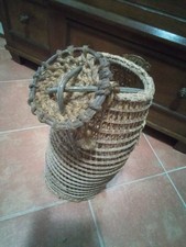 VECCHIA NASSA DA PESCATORE IN VIMINI DA COLLEZIONE-DECORATIVA.
