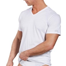 3 maglie intime con scollo collo a V da uomo mezza manica di cotone Navigare 512