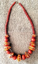 collana donna legno stile etnico