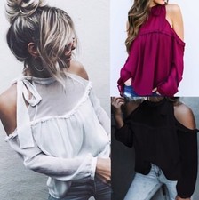 Maglia Donna Manica Lunga Trasparente Woman Shoulders Off T-shirt 561054 P