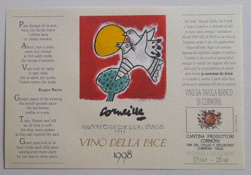 Etichetta vino della pace 1998 - vino,