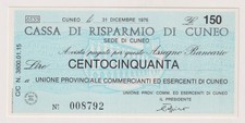 Miniassegni  CASSA RISPARMIO